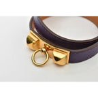 Hermes Bangle Bracelet Rival Doubletour Purple Gold Size — view 3