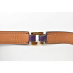 Hermes Bangle Bracelet Rival Doubletour Purple Gold Size — view 6