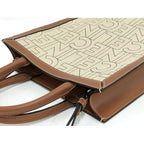 Celine 2-Way Shoulder Bag Small Vertical Cabas Canvas Leather Light Beige Brown — view 3