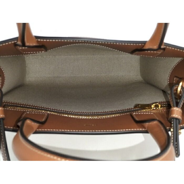 Celine 2-Way Shoulder Bag Small Vertical Cabas Canvas Leather Light Beige Brown — view 8