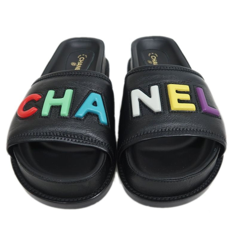 Chanel Multicolor Logo Sandals Black Size 36 C Apparel — view 3