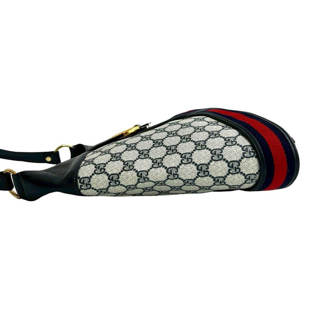 Gucci Vintage Sherry Shoulder Bag Navy X Red — view 5