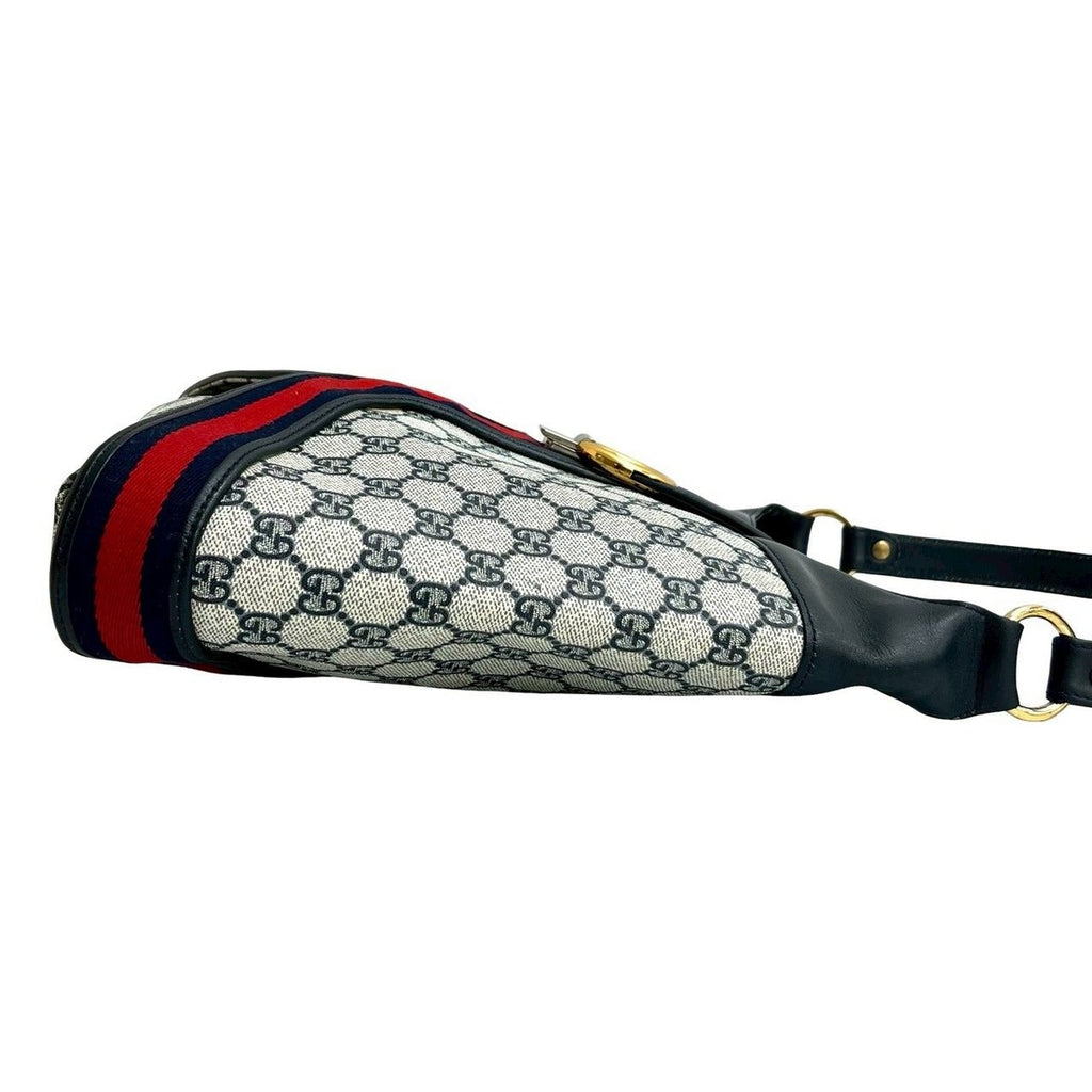 Gucci Vintage Sherry Shoulder Bag Navy X Red — view 6