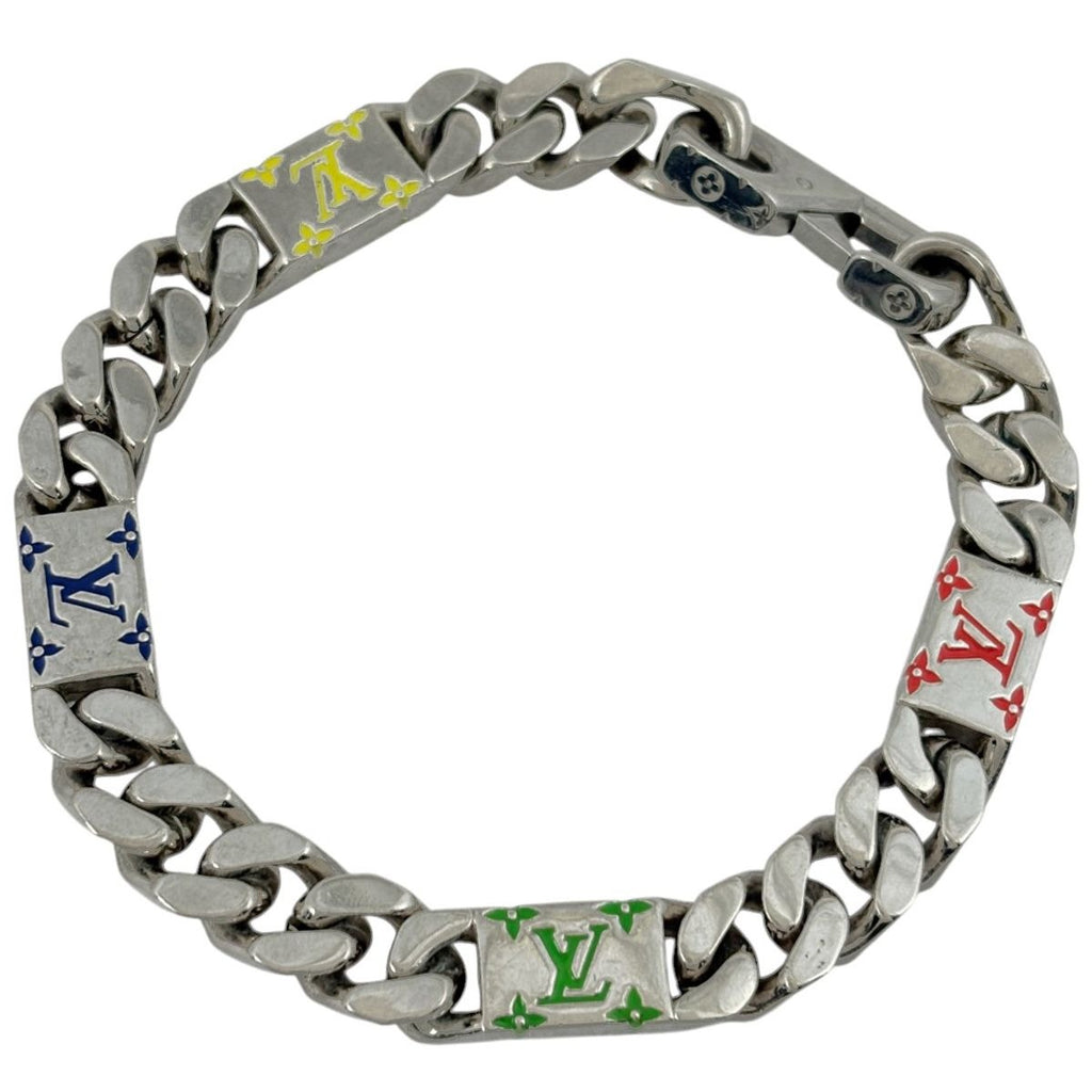 Louis Vuitton LV Mosaic Bracelet Chain Silver Plated