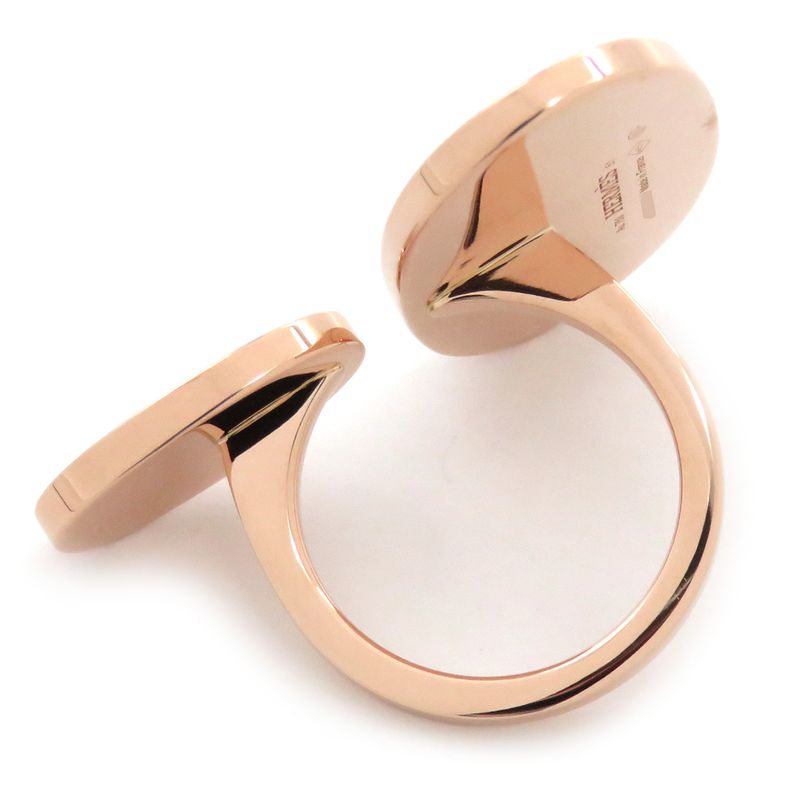 Hermes Ring Chaine D'ancre Verso 18K Pink Gold White Ceramic — view 3