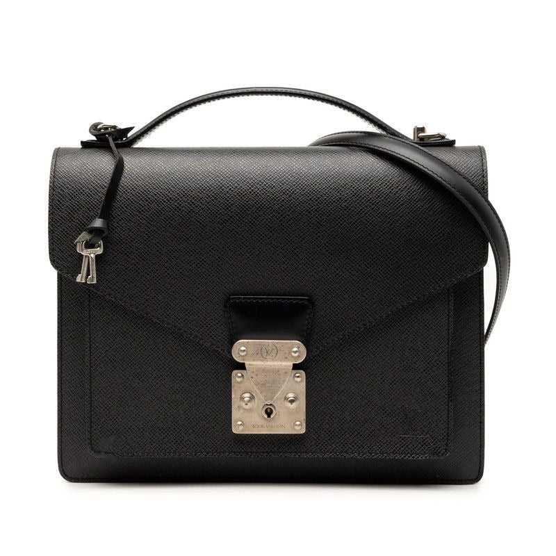 Louis Vuitton Taiga Monceau 2-Way Shoulder Bag Ardoise Black
