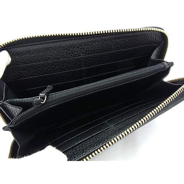Gucci Long Wallet Interlocking Zip Around Black Leather — view 4