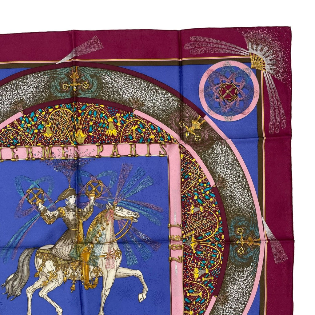 Hermes Scarf Silk Carre 90 Feux D'artifice Purple — view 3