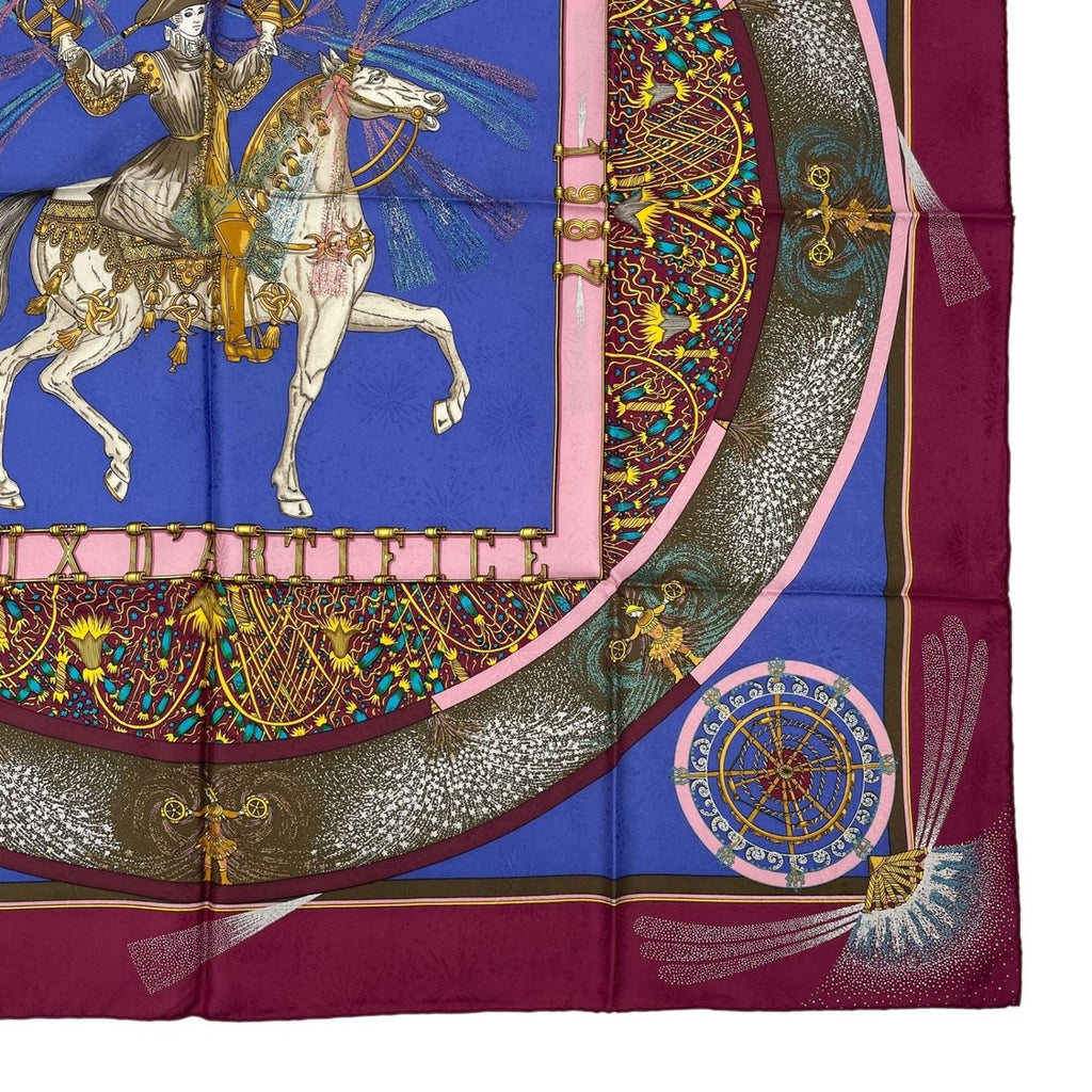 Hermes Scarf Silk Carre 90 Feux D'artifice Purple — view 5