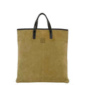 Loewe Tote Bag Beige Brown Anagram Suede Leather
