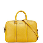 Gucci Diamante Business Shoulder Bag 2-Way Yellow Leather