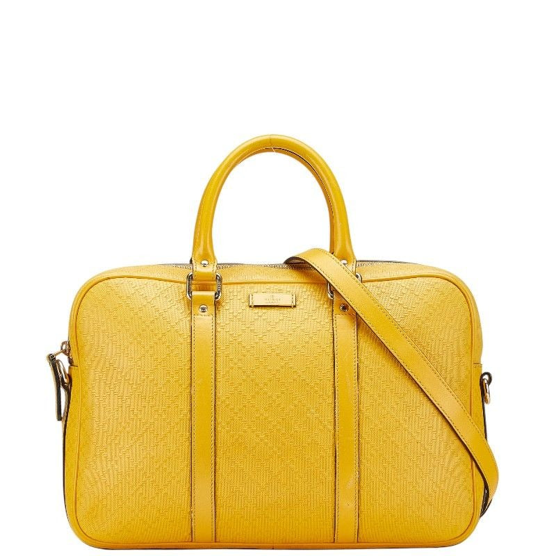 Gucci Diamante Business Shoulder Bag 2-Way Yellow Leather