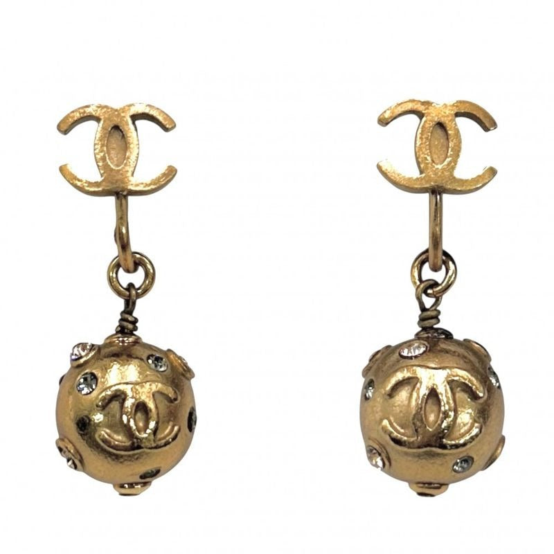 Chanel Earrings Coco Mark Swing Accessory Vintage GP Rhinestone — view 3