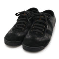 Louis Vuitton Monogram Denim Low Cut Sneakers Shoes Suede Black 6 1 2 Size