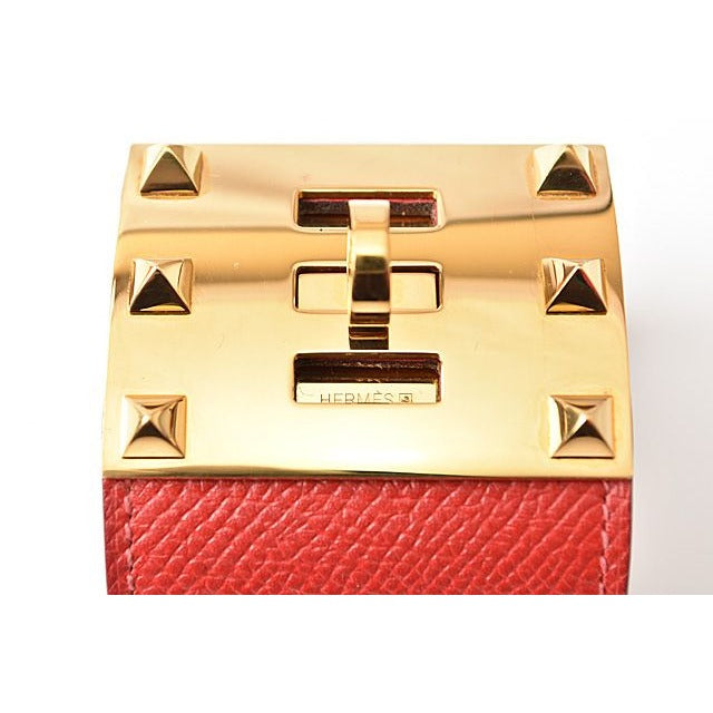 Hermes Bangle Bracelet Extreme Vaux Epson Rouge — view 3
