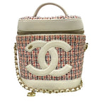 Chanel As0323 Vanity Case Bag Chain Shoulder 27 th Tweed White