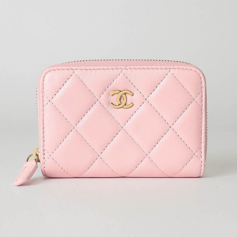 Chanel Coin Case Classic Zip Purse Pink
