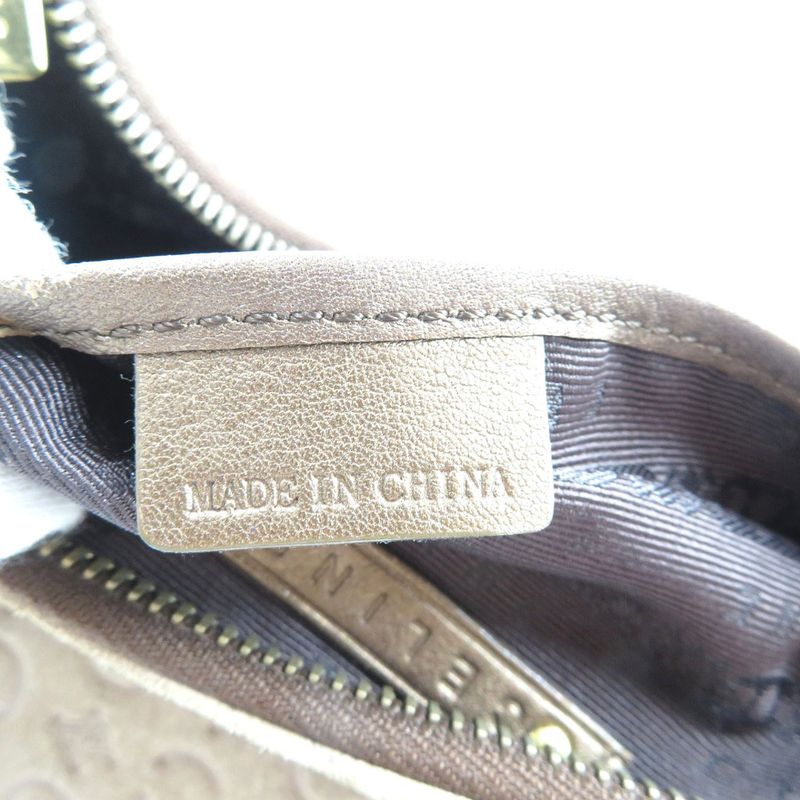 Celine Vintage Half Moon C Macadam Pattern Suede Gold Hardware Mocha Brown — view 6