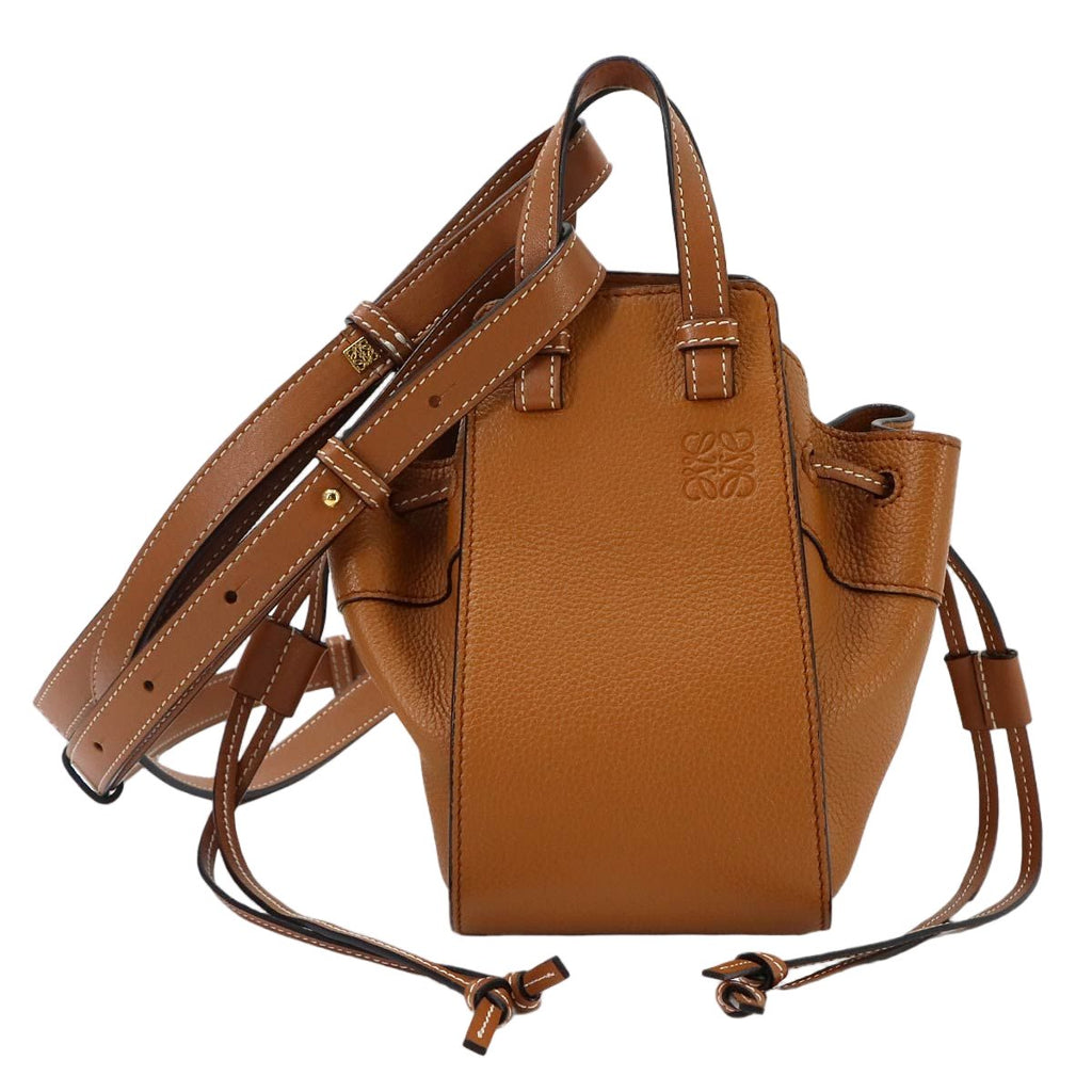 Loewe Hammock Drawstring Mini 2-Way Bag Leather Brown