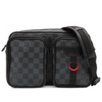 Louis Vuitton Utility Messenger Shoulder Bag Black Damier Graphite