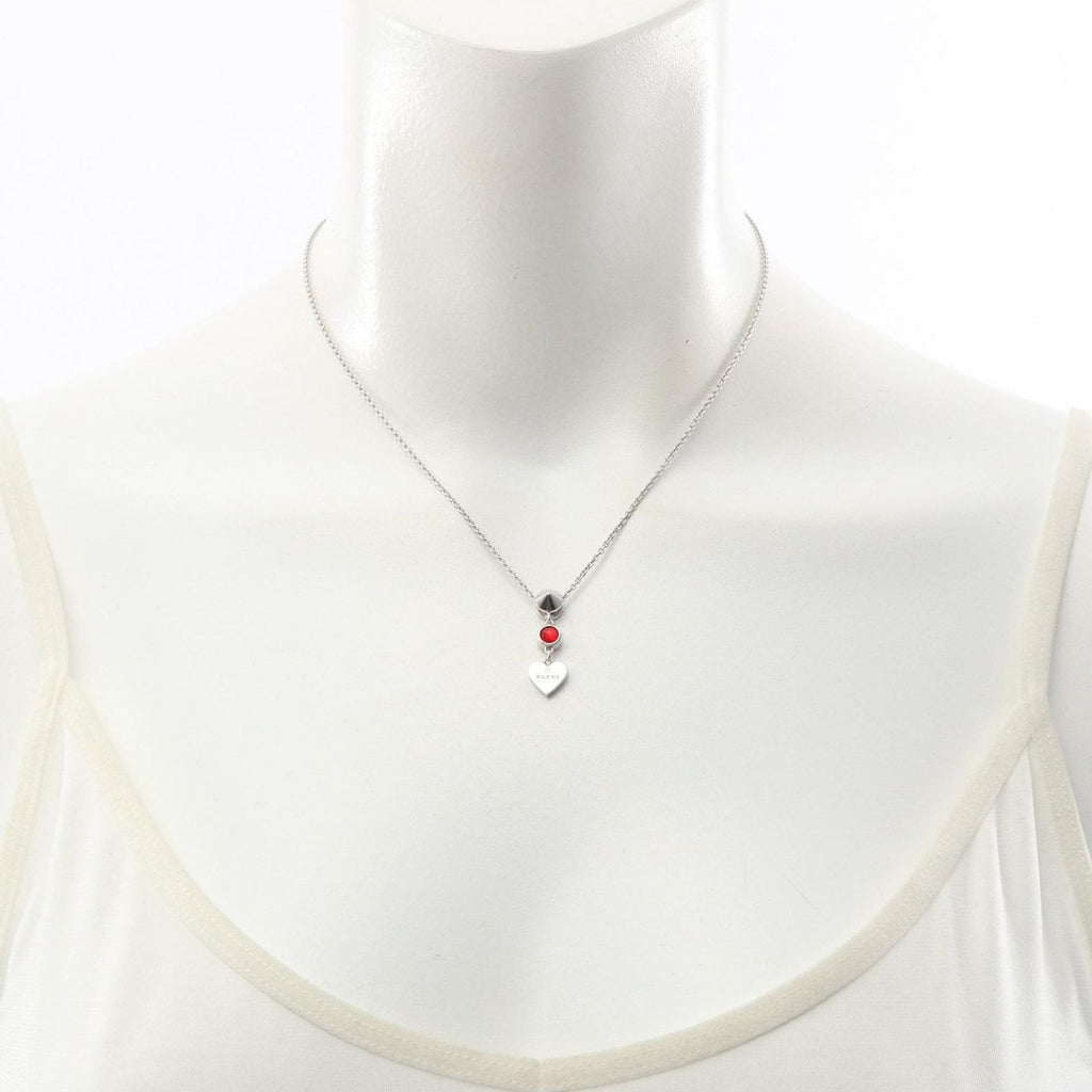 Gucci Necklace Red Heart Silver — view 5