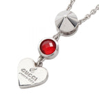 Gucci Necklace Red Heart Silver