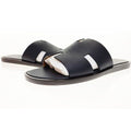 Hermes Izmir Sandals Size 41 Leather H Logo Black Aa
