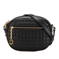 Celine CC Charm Small Crossbody Shoulder Bag Black Leather