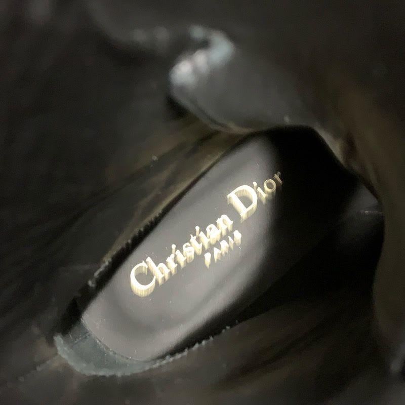Christian Dior Boots Short Shoes Leather Rubber Black Middle Logo — view 7