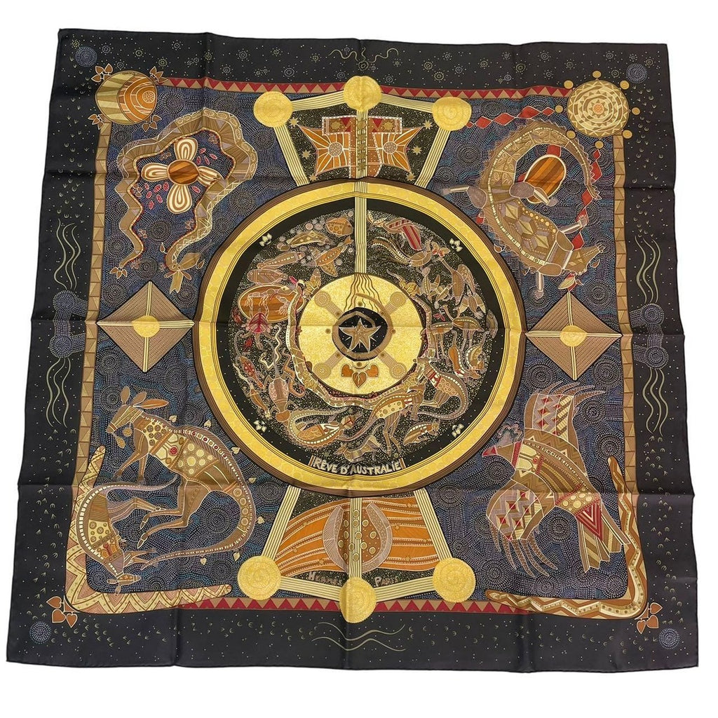 Hermes Silk Scarf Carre 90 Reve D'australie Australian Dream Brawan — view 2