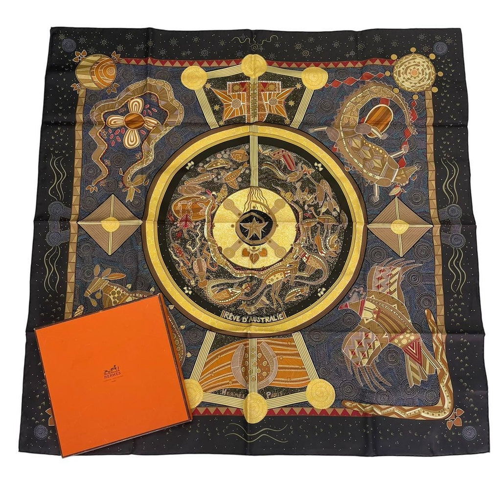 Hermes Silk Scarf Carre 90 Reve D'australie Australian Dream Brawan