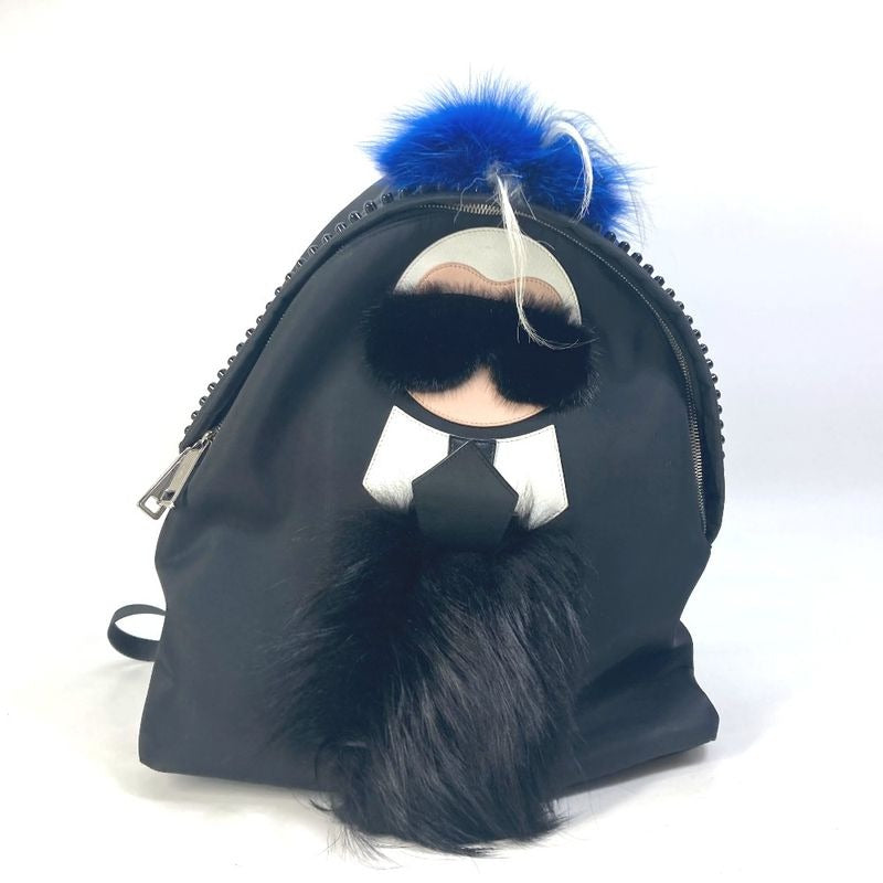 Fendi Backpack Karl Lagerfeld 7 Vz016 Nylon Black