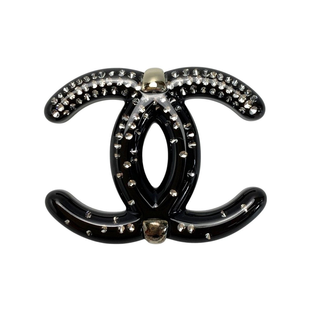 Chanel Coco Mark Brooch D23 S Black Pin Type