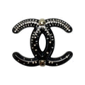 Chanel Coco Mark Brooch D23 S Black Pin Type