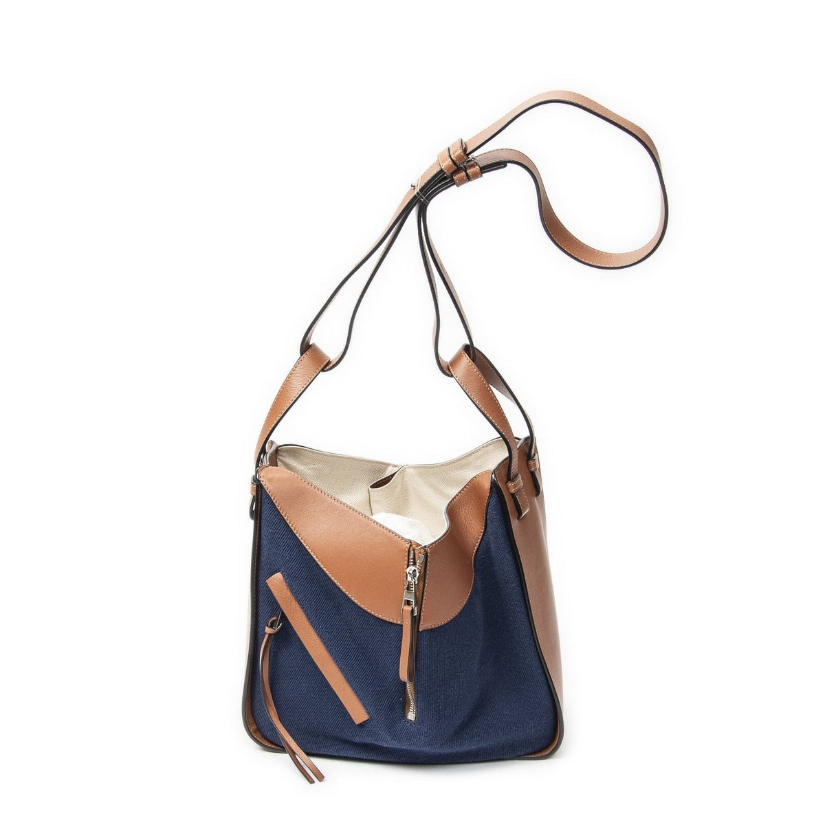 Loewe Small Hammock Tan Blue Canvas — view 3