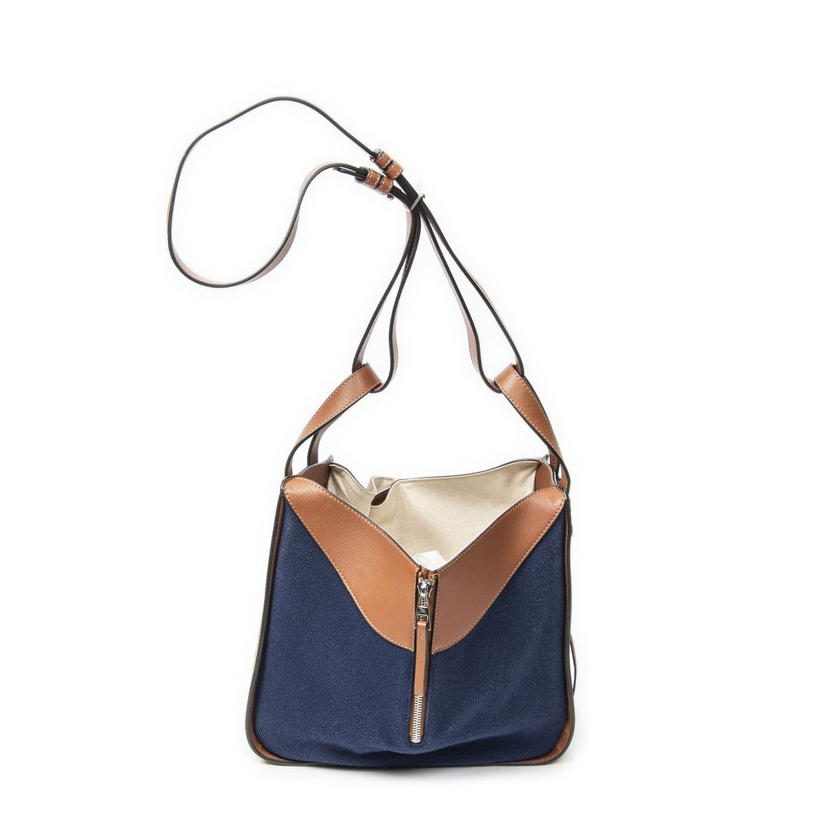 Loewe Small Hammock Tan Blue Canvas — view 4