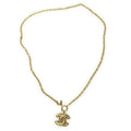 Chanel Triple CC Pendant Chain Necklace Gold Plated