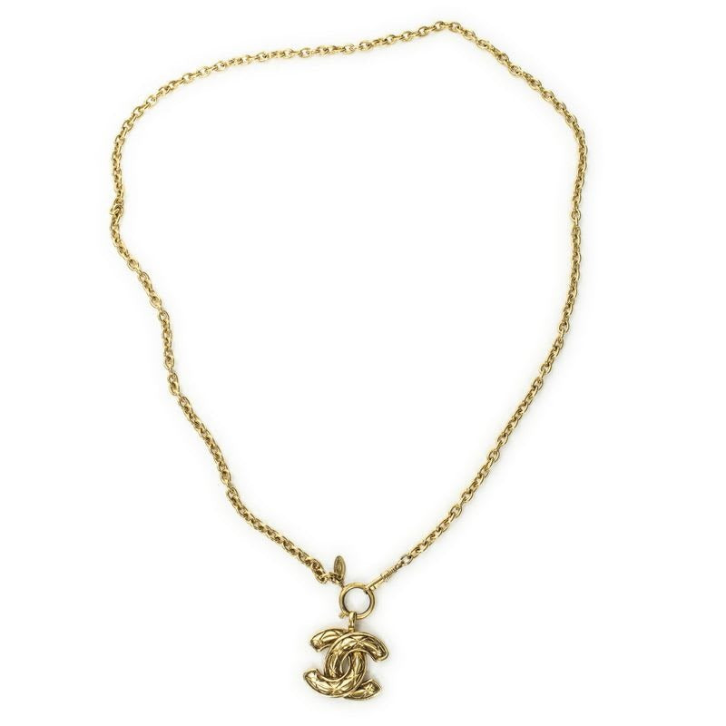 Chanel Triple CC Pendant Chain Necklace Gold Plated — view 2