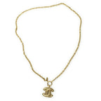 Chanel Triple CC Pendant Chain Necklace Gold Plated — view 2
