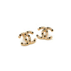 Chanel Earrings Gold Coco Mark Rhinestone — view 2