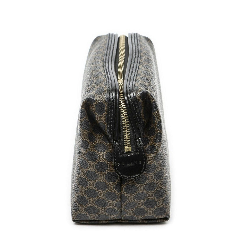 Celine Vintage Toiletries Pouch Black Macadam Canvas — view 3