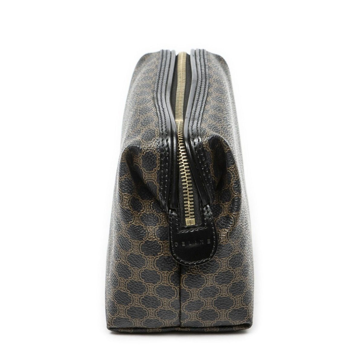 Celine Vintage Toiletries Pouch Black Macadam Canvas — view 3