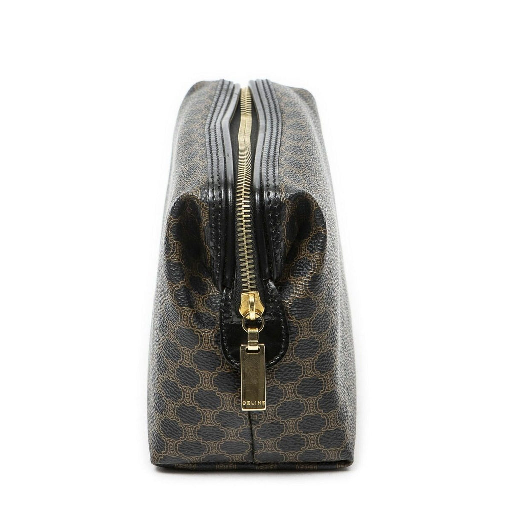 Celine Vintage Toiletries Pouch Black Macadam Canvas — view 4