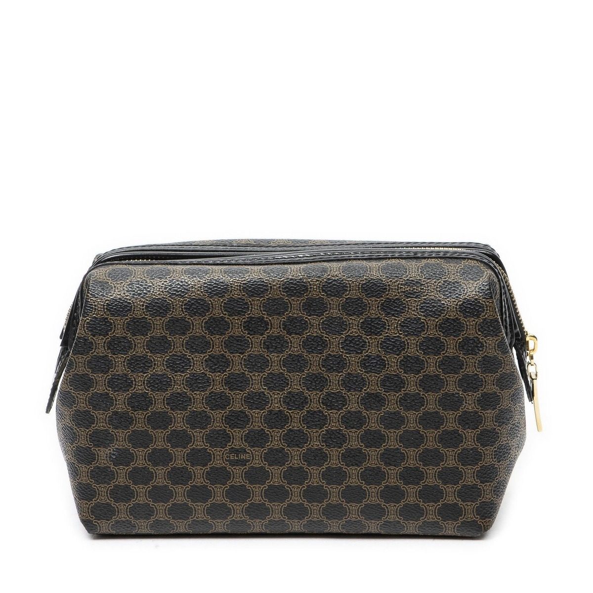 Celine Vintage Toiletries Pouch Black Macadam Canvas — view 5