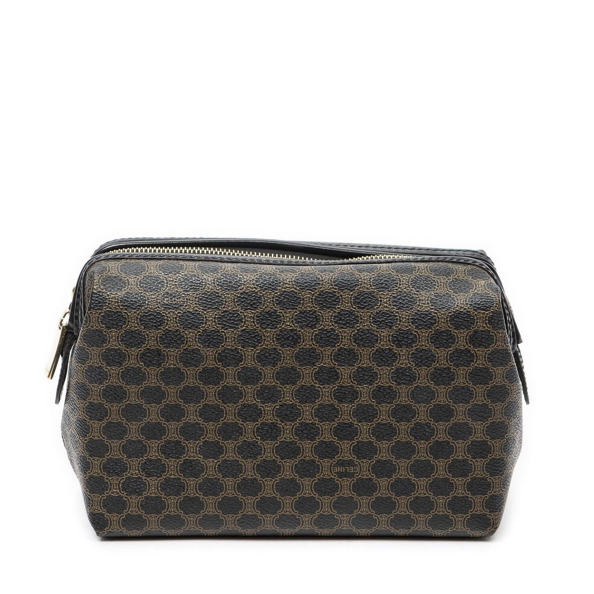 Celine Vintage Toiletries Pouch Black Macadam Canvas
