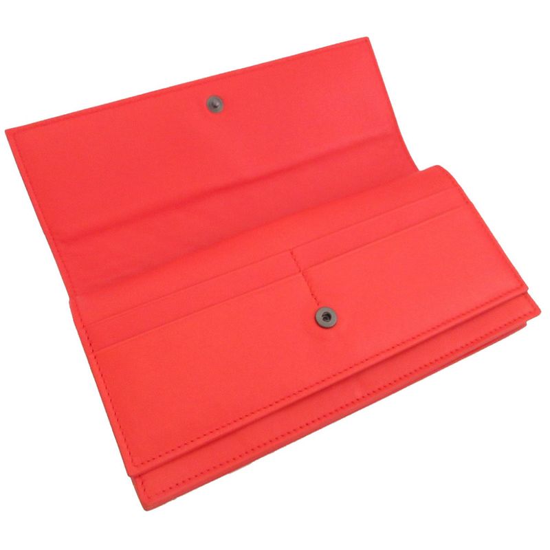 Bottega Veneta Intrecciato Leather Red Bifold Long Wallet 0337 — view 4