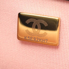 Chanel Shoulder Bag Pink Black Fabric Lambskin Turnlock Mini Chain — view 5