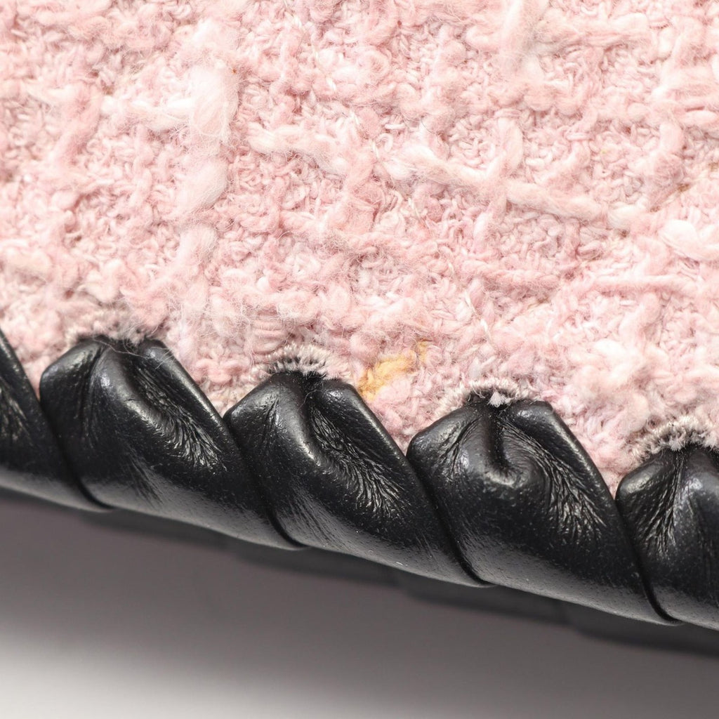 Chanel Shoulder Bag Pink Black Fabric Lambskin Turnlock Mini Chain — view 8