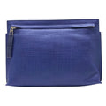 Loewe Repeat Anagram T Pouch Clutch Bag Second Embossed Logo Leather Navy