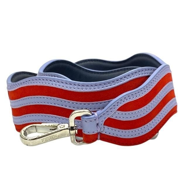 Fendi Strap You Long Shoulder Accessories For Bags Wave Suede Leather Red